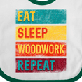 thumbnail image 4 of Inktastic Woodworking Eat Sleep Woodwork Repeat Boys or Girls Baby Bib, 4 of 4