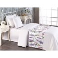 thumbnail image 2 of Floral Bed Runner, Minimal Themed Watercolor Concept Lavender Flowers Spring Romance Pattern, Decorative Accent Bedding Scarf for Hotels Homes & Guest Rooms, Twin, Violet Pink and Green, by Ambesonne, 2 of 3