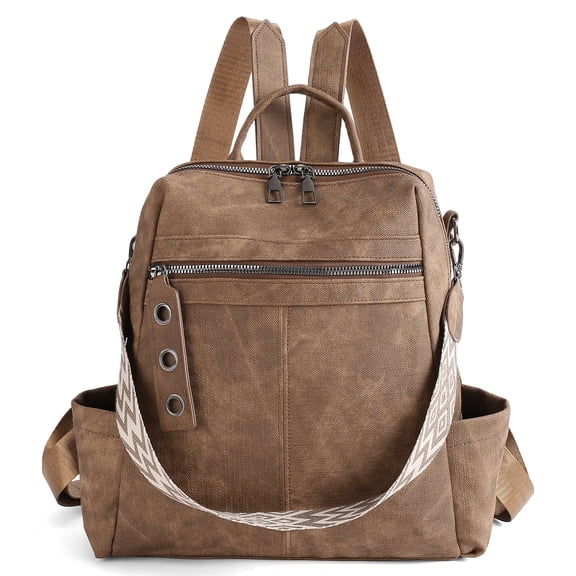 GOIACII Backpack Handbag for Women Soft Leather Shoulder Bag with Hidden Zipper, Adjustable Crossbody Bag for Travel and Daily Commute
