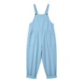 thumbnail image 6 of JFGHDG Womens Cotton Adjustable Casual Summer Bib Overalls Jumpsuits with Side Pockets Light Blue S, 6 of 7