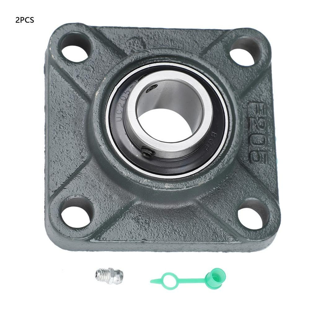 Tebru 2pcs UCF20516 Mounted Bearing 4bolt Square Flange Pillow Block Bearing with Housing, 4