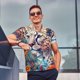 thumbnail image 4 of Balery Vibrant Leopard In Flowers Camisa Polo de Hombre con Estampado, de Manga Corta y Tejido Medio, Camisa Tipo Golf Polo-X-Large, 4 of 6