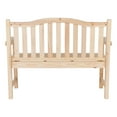 thumbnail image 3 of Shine Company Wood Easy Assembly and Natural Finish Garden Bench Beige, 3 of 6