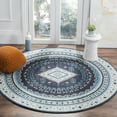 thumbnail image 2 of SAFAVIEH Classic Vintage Clarette Chevron Bordered Area Rug, Navy/Light Blue, 5' x 8', 2 of 9