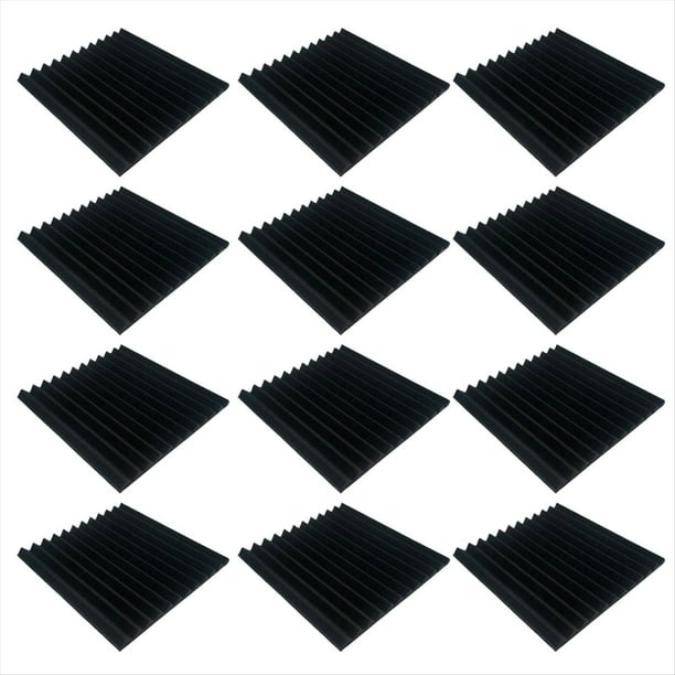 12 Unids Espuma Acústica Estudio Alta Densidad Insonorización Espuma Material de Absorción de Sonido Aislamiento de la Puerta Decoración del Hogar