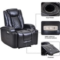 thumbnail image 5 of Power Electric Recliner Chair with USB Charge Port and Cup Holder - Recliner Sofa Overstuffed Electric PU Recliner Chair Home Theater Seating Bedroom & Living Room Chair, 5 of 7