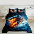 thumbnail image 2 of Manfei Sport Theme Full Size Comforter Sets,Ice Hockey Lover Bedding Comforter Set,Orange Blue Bedding Sets For Boys Kids,Luxury Bedroom Decor Reversible,3pcs, 2 of 8