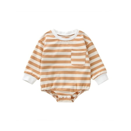 

Bagilaanoe Newborn Baby Girl Boy Rompers Tops Stripe Print Long Sleeve Bodysuit 6M 9M 12M 24M Infant One Piece Jumpsuit