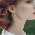 thumbnail image 3 of Charmsy Gold Plated Multi CZ Click Top Hoop Earrings for Women 29 MM, 3 of 6