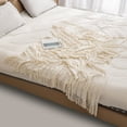 thumbnail image 3 of Blanket for Bed Decorative Woven Throw Gifts with Tassels, Soft and Lightweight Farmhouse Blankets for Couch and Sofa 127*176cm, 3 of 5