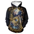 thumbnail image 2 of Sudadera con capucha con estampado de animales de moda para hombre, con estampado 3D de águila, gato y perro, de manga larga, informal, holgada, para mujer, 2 of 4