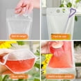 thumbnail image 3 of 100 Bolsas para Bebidas（1000ml）con 100 Popote,Bolsas Reutilizables para Bebidas Transparentes con Pajitas de Pl&aacute;stico,Bolsas de Mano Transl&uacute;cidas para Bebid, 3 of 7