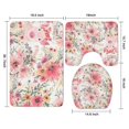 thumbnail image 3 of Pioneer Flower Floral Print Pattern Bathroom Rugs Sets 3 Piece,Toilet Cover Set,Absorbent Non Slip Bathroom Mats Sets with U-Shaped Contour Rug Toilet Rug Set, 3 of 5