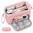 thumbnail image 1 of Large Pencil Cases Zipper Stationery Organizer Duarable Pink, 1 of 5