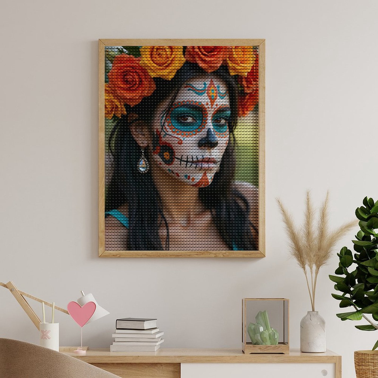 Diamond Art Kits for Adults, Colorful Face Art Rose Crown 5D Diamond Painting Kits for Adults Beginners, DIY Full Drill Diamond Painting, Gem Art and Crafts 12x16