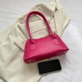 thumbnail image 3 of Bolsos de mano de color sólido para mujer, bolsos sencillos de piel sintética para axilas femeninas (rosa roja) Tmvgtek Para Estrenar, 3 of 9