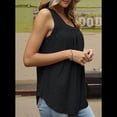 thumbnail image 4 of Camiseta Sin Mangas con Cuello Cuadrado y Volantes para Mujer, Camiseta Sin Mangas A Rayas, Informal, Holgada, de Verano Negro XXL, 4 of 9