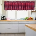thumbnail image 4 of Kitchen Valances for Windows, 2 Pack Buffalo Plaid Valance Curtains, Short Checkered Farmhouse Living Room Window Treatment Decor, 16" x 56", Red - Black Curtains, 4 of 7