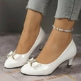 thumbnail image 2 of IUJSOY Kitten Heels for Women Bowknot Closed Toe Dress Shoes Work Office Business Casual Shoes, 2 of 5