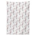 thumbnail image 3 of Ambesonne Flower Tablecloth Rectangular Table Cover, Curvy Dotted Branches, 60"x84", Red Black White, 3 of 4