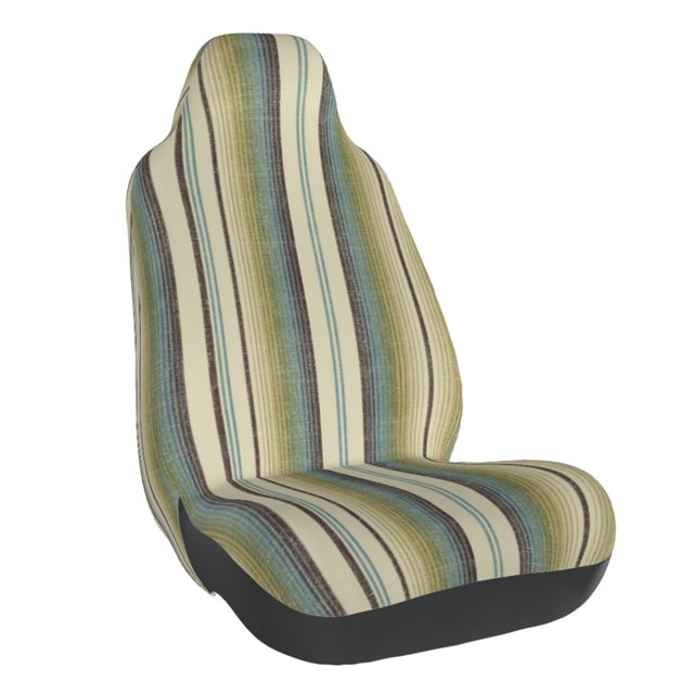 Wukai Colourful stripes Full Set Car Seat Covers with Soft Padding Universal Auto Front Seats Protector and Cushion Mat