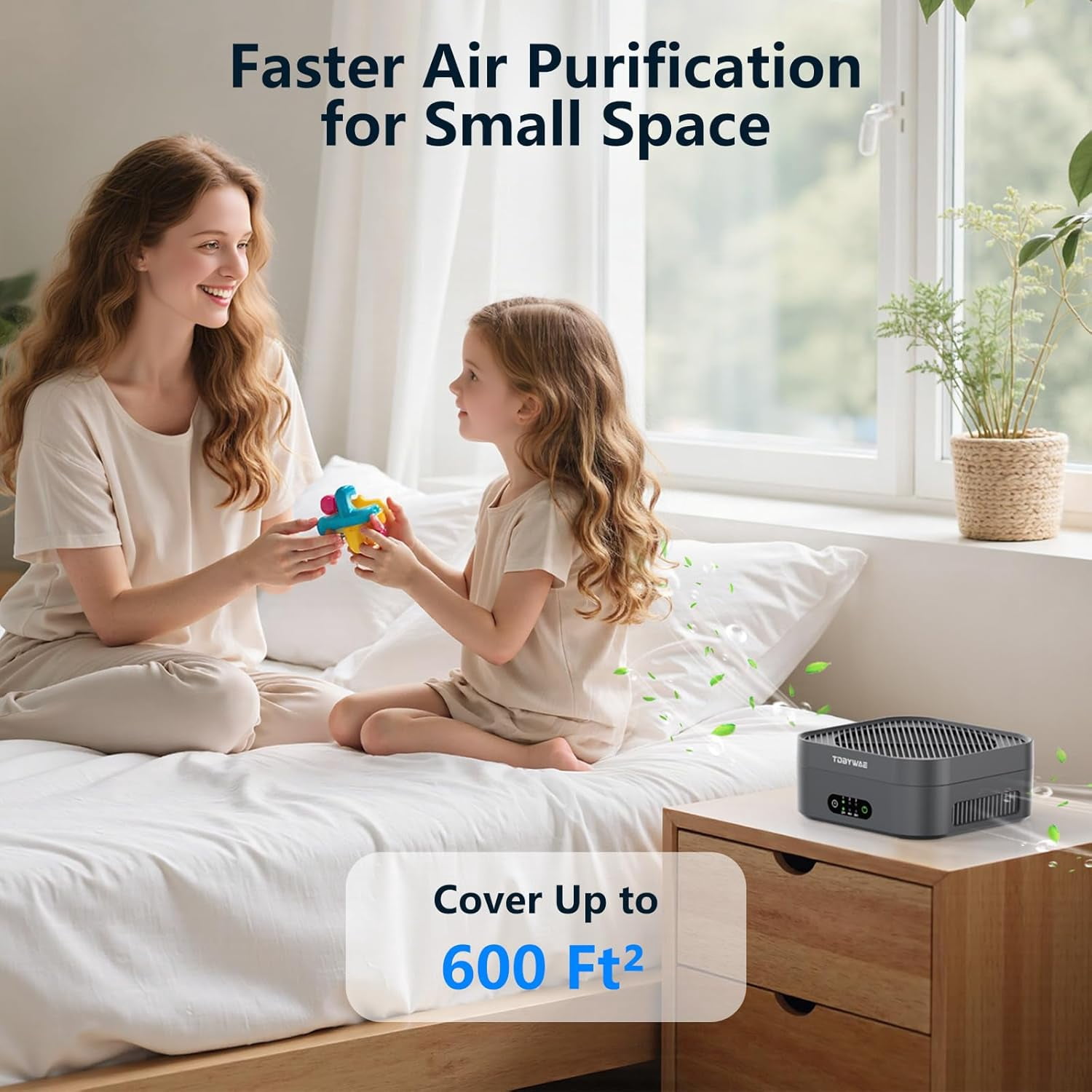 Purifier for Home 600 Sq.Ft, H13 True HEPA Filter with USB-C for Pets Dust Dander Pollen Odor , Small Portable Purifier for Bedroom Office Desktop Car RV