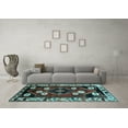 thumbnail image 3 of Ahgly Company Indoor Square Persian Light Blue Traditional Area Rugs, 8' Square, 3 of 4