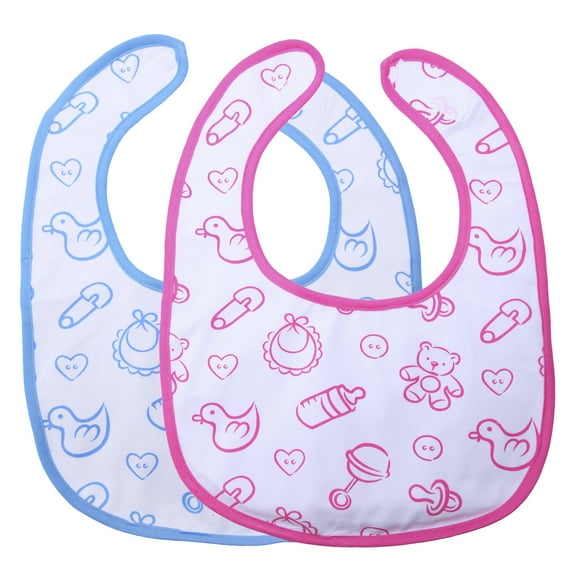 Littleforbig Big Sized Bib 2 Packs - Nursery Blue and Pink