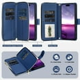 thumbnail image 7 of Wallet Case for iPhone 16, PU Leather TPU Protective Rugged Cover with Credit Card Slots Cash Slot Zipper Pocket Magnetic Closure Kickstand Wrist Strap & Adjustable Shoulder Strap, Blue, 7 of 7