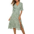 thumbnail image 4 of tredstone Robe en Chiffon Verte Douce Robe Longue Classique à Fleurs pour Femmes Robes d'Été Polyvalentes et Élégantes Vert m, 4 of 6