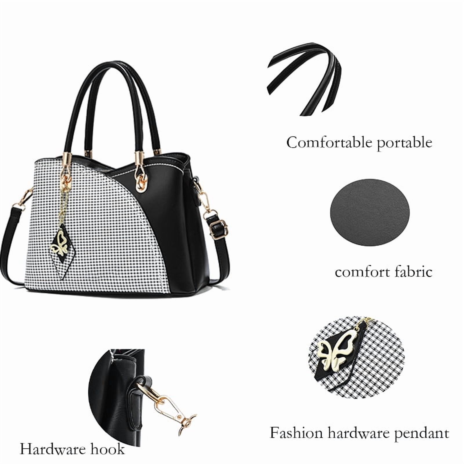 Purses and Handbags for Women's Patchwork Top Handle Satchel Shoulder Bags Fashion Leather Messenger Tote Handbag