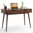 thumbnail image 1 of Gymax Mid-Century Computer Desk Study Workstation Study Laptop Table 2 Drawers, 1 of 10