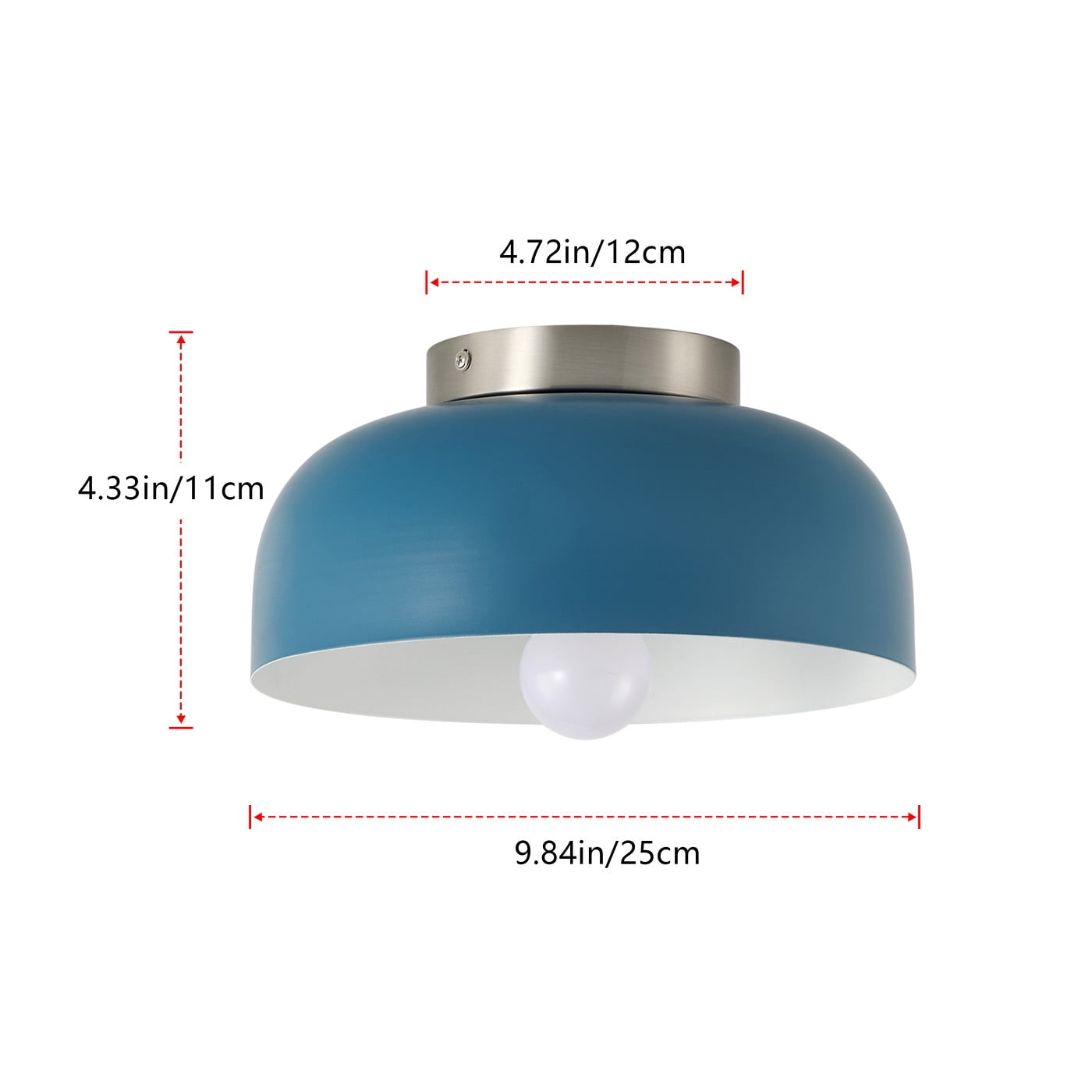 Modern Close to Ceiling Light Fixture, Blue Ceiling Lamp for Living Room Bedroom Kitchen Foyer, Vintage Semi Flush Mount Ceiling Light