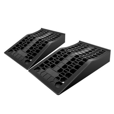 ROBLOCK Car Ramps for Lift and Vehicle Maintenance, Portable Low Profile Car Ramps for Garage, Heavy Duty Tire Ramps for Low Chassis Cars and Support Jack, 17.5''x10''x3.14'', 2 PCS Rb265-2pcs-black