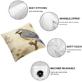 thumbnail image 6 of Acheng Vintage Ink Painting Blue Bird Robin and Flower Throw Pillow Cover Case Cushion Cover for Couch Sofa Home Decoration Square Pillowcase,Set of 2 White(Two Side print) 12x12in, 6 of 7