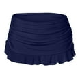 thumbnail image 4 of MNCEKFOD Womens Swim Bottoms Midi Waisted Retro Basic Bikini Swim Shorts Full Coverage Pleated Swimsuit Bathing Suit Bottoms Navy L, 4 of 5