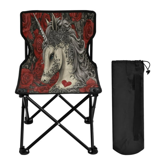 YAZAOO Camping Chairs Modern Unicorn Roses Pattern Folding chair
