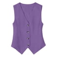 thumbnail image 7 of Womens Vest Top - Cotton Linen Shirts Summer 2026 Button Down Tank Tops Business Casual Boho Sleeveless Blouses, 7 of 7
