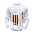 thumbnail image 2 of BUWTTED Mens Tshirts 250th USA Flag Print Graphic Knit Tees Independence Day Casual Long Sleeve Crew Neck White Shirt XL, 2 of 3