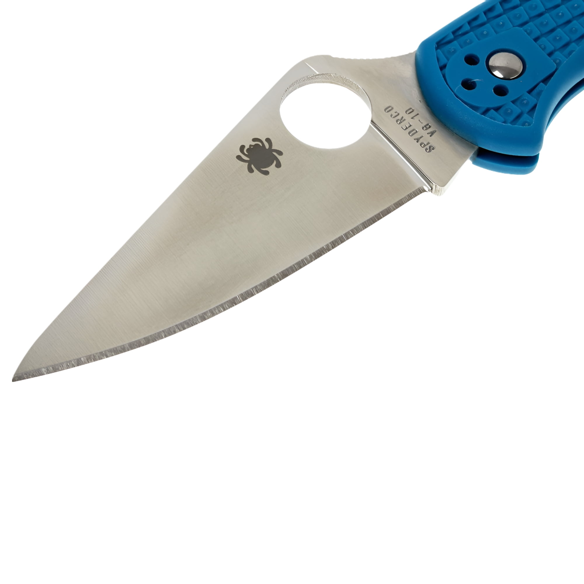 Spyderco Delica 4 Lightweight Blue FRN Flat Ground PlainEdge Folding Knife