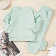 thumbnail image 6 of NOLDARES Baby Girl Clothes Toddler Girl Outfit Crewneck Sweatshirt Long Sleeve Shirt Pants Winter Clothing Set(Mint Green,4-5 Y), 6 of 6