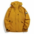 thumbnail image 2 of ZHOGXU Women's Hooded Coat With Pockets Long Sleeve Color Block Zipper Windproof Comfortable Stylish Jacket For Casual Daily Wear Yellow Xxl, 2 of 3