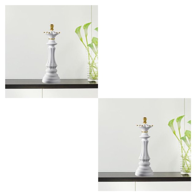 Inteprter Estatua de adorno exquisita de resina, presente para ajedrez, adornos de ajedrez, escultura bellamente elaborada, Reina Reina Pequeño 2Conjunto