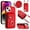 Red, variant on Case for iPhone X Wallet Case with Ring Kickstand and Shoulder Strap, Shockproof Stylish Protective Cover