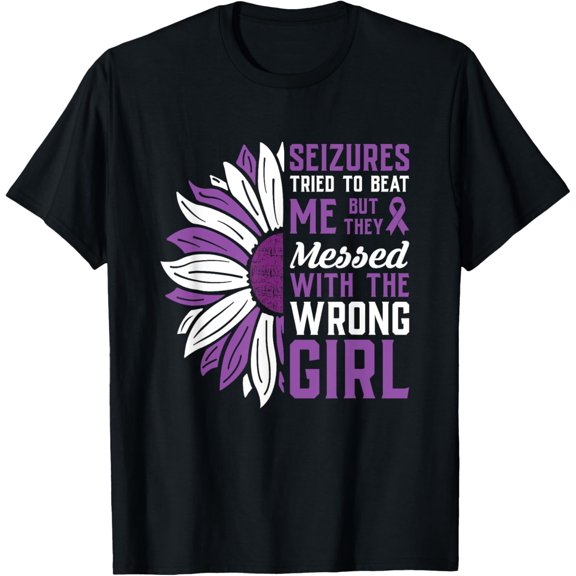 Seizures Purple Ribbon Epilepsy Awareness Epileptic Warrior T-Shirt