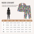 thumbnail image 4 of Yiaed Starfish And Algae Print Pajamas Women's Long Sleeve Sleepwear Soft Button Down Loungewear Pjs Lounge Set Nightwear Womens Pajama Pants-Medium, 4 of 7