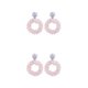 thumbnail image 2 of Qarigey Pendientes colgantes ligeros hechos a mano para mujer Pendientes tejidos exquisitos modernos y elegantes rosa claro Rosa claro 2Conjunto, 2 of 6