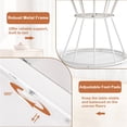thumbnail image 6 of Natural 47" Round Dining Table for 4-6 People  Hourglass Metal Base Curved Tabletop  LJH, 6 of 10