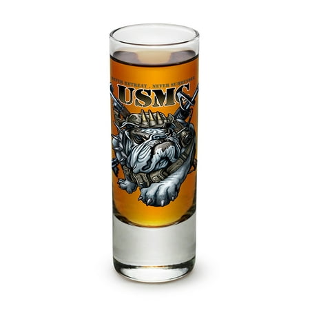

Shot Glasses – US Marine Corps Gifts for Men or Women – Never Retreat Never Surrender Shot Glasses – USMC Glass Shot Glasses with Logo - Set of 36 (2 Oz)