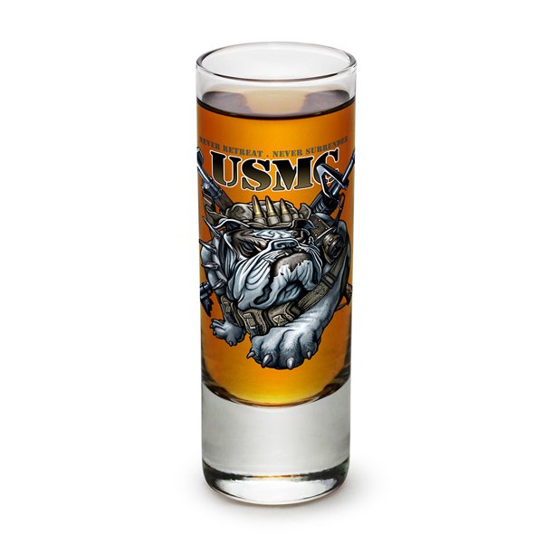 Shot Glasses US Marine Corps Gifts for Men or Women Never Retreat